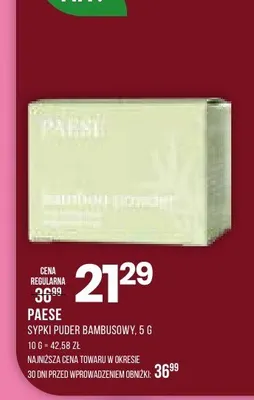 Sypki puder bambusowy Paese promocja w Drogerie Natura