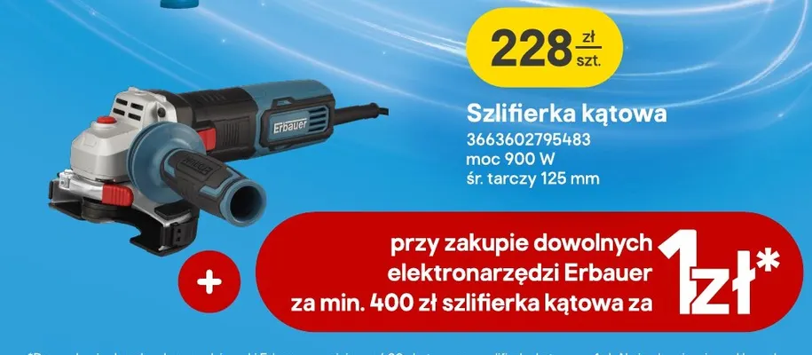 Szlifierka kątowa Erbauer promocja w Castorama