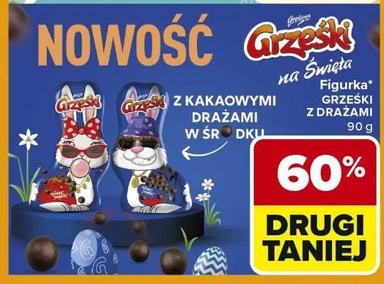 Figurka z drażami kakaowymi promocja w Carrefour Market