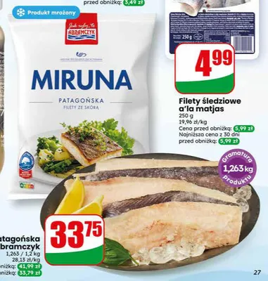 Miruna patagońska filet ze skórą Abramczyk promocja w Dino