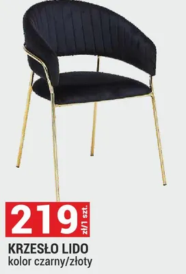 Krzesło Lido kolor czarny/złoty promocja w Merkury Market