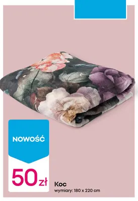 Koc 180x220 cm promocja w Pepco