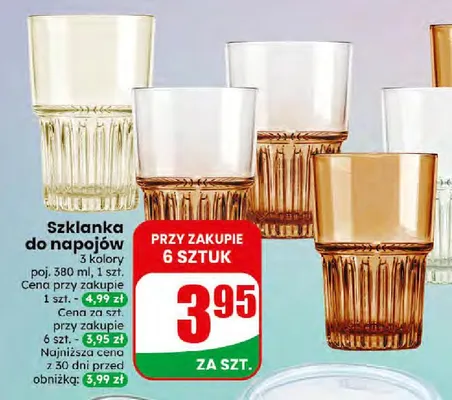 Szklanka do napojów 380 ml promocja w Dino