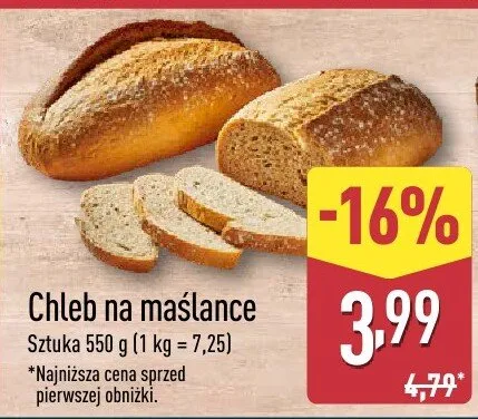 Chleb na maślance promocja w Aldi