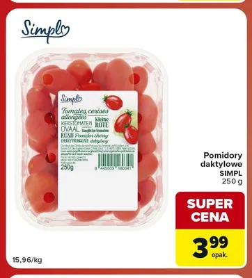 Pomidory daktylowe Simpl promocja w Carrefour Market