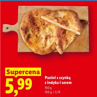 Panini z szynką z indyka i serem promocja w Lidl