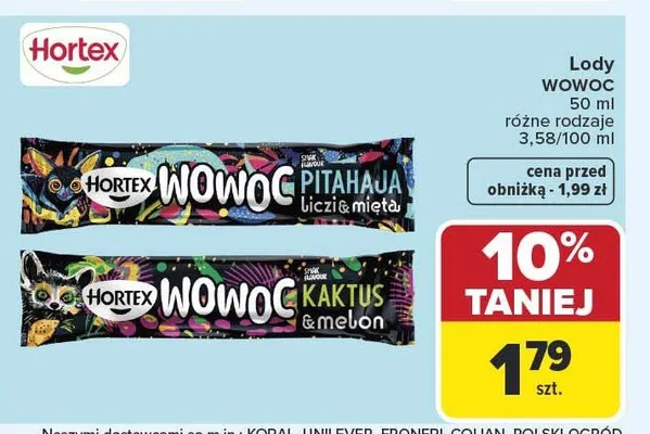 Lody Hortex Wowoc Kaktus & melon promocja w Carrefour Market