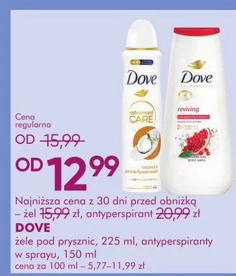 Żel pod prysznic dove care promocja w Super-Pharm