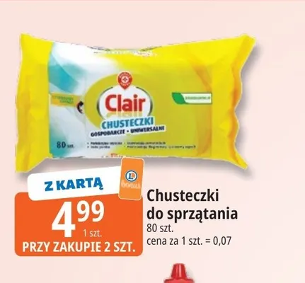 Chusteczki do sprzątania Clair promocja w Leclerc