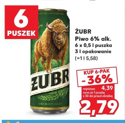Piwo Żubr 6-pak promocja w Kaufland