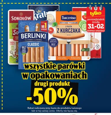 Parówki w opakowaniach promocja w TOPAZ