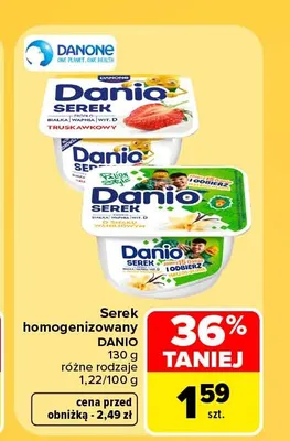 Serek homogenizowany o smaku mango Danio promocja w Carrefour