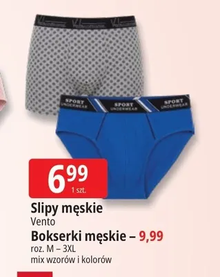 Slipy męskie Vento promocja w Leclerc
