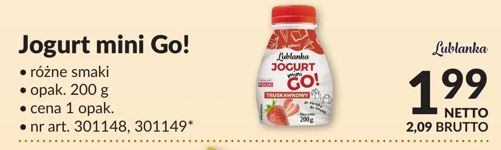 Jogurt mini Go! różne smaki promocja w Makro