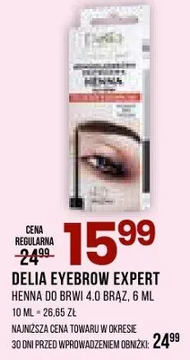 Henna do brwi 4.0 brąz Delia Eyebrow Expert promocja w Drogerie Natura