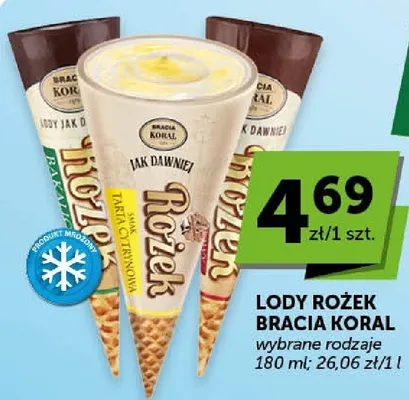 Lody rożek wybrane rodzaje promocja w ABC