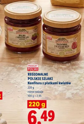 Konfitura z płatkami kwiatów Regionalne Polskie Szlaki promocja w Lidl