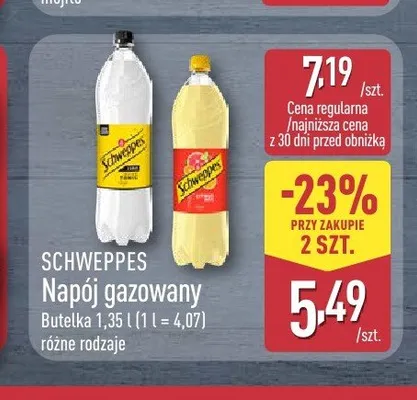 Napój gazowany Schweppes Indian Tonic promocja w Aldi