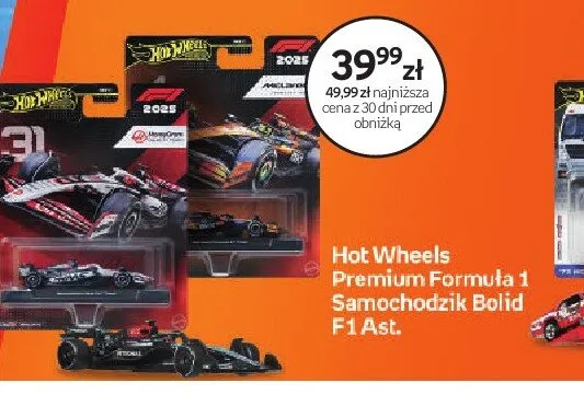 Samochodzik Hot Wheels Premium Formuła 1 Bolid F1 promocja w Dzień Dziecka
