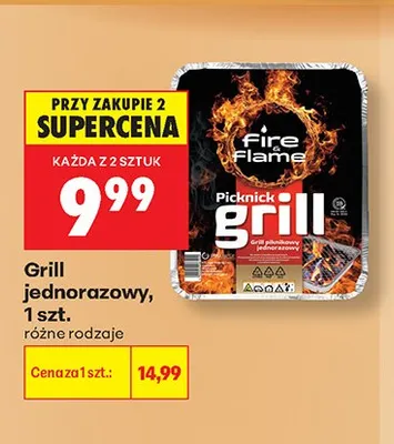 Grill jednorazowy Fire & Flame promocja w Biedronka