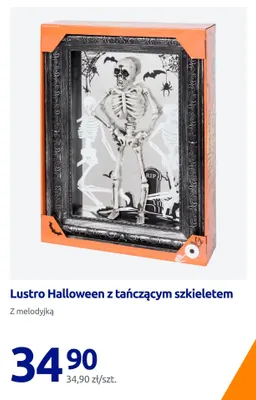 Lustro Halloween z tańczącym szkieletem z melodyjką promocja w Action