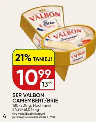 Ser Valbon Camembert/Brie promocja w Chata Polska