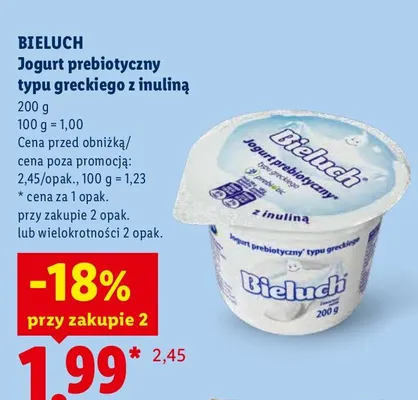 Jogurt prebiotyczny typu greckiego z inuliną Bieluch promocja w Lidl