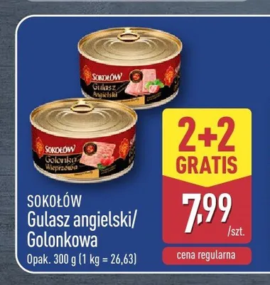 Konserwa Gulasz angielski Sokołów promocja w Aldi
