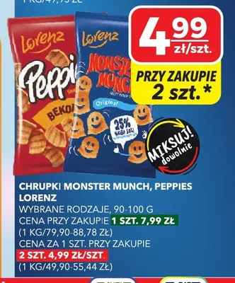 Chrupki Monster Munch, Peppies promocja w Top Market