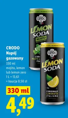 Napój gazowany Crodo Lemon Soda mojito promocja w Lidl