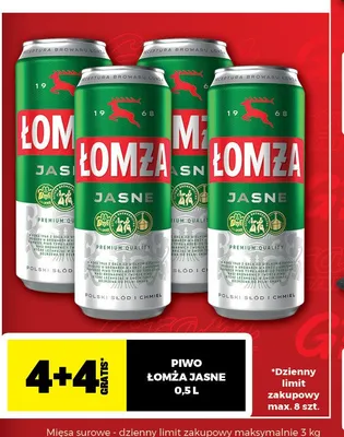 Piwo Łomża Jasne 0,5 l promocja w Gram Market