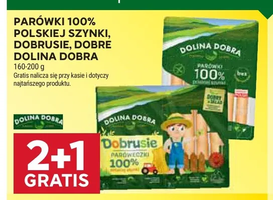 Parówki 100% polskiej szynki Dolina Dobra promocja w Stokrotka