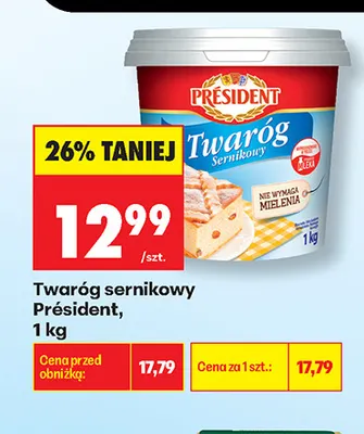 Twaróg sernikowy Président promocja w Biedronka