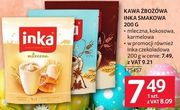 Kawa zbożowa INKA SMAK 200 G mleczna, kokosowa, karmelowa promocja w Selgros