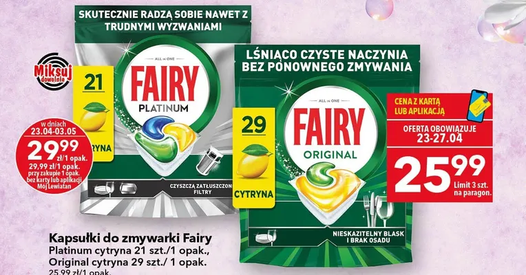 Kapsułki do zmywarki cytryna promocja w LEWIATAN