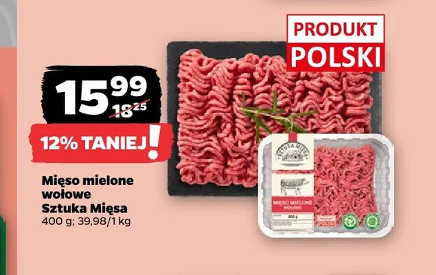 Mięso mielone wołowe Sztuka Mięsa promocja w Netto