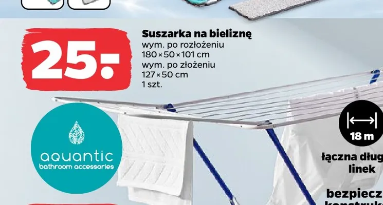 Suszarka na bieliznę Aquantic promocja w Netto