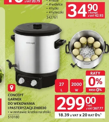 Garnek do wekowania i pasteryzacji Concept ZH0030 promocja w Selgros