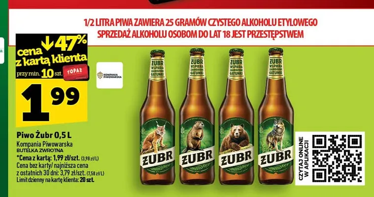 Piwo Żubr promocja w TOPAZ
