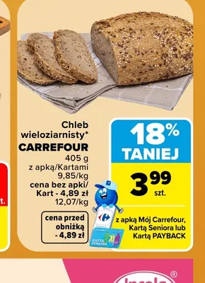 Chleb wieloziarnisty Carrefour promocja w Carrefour