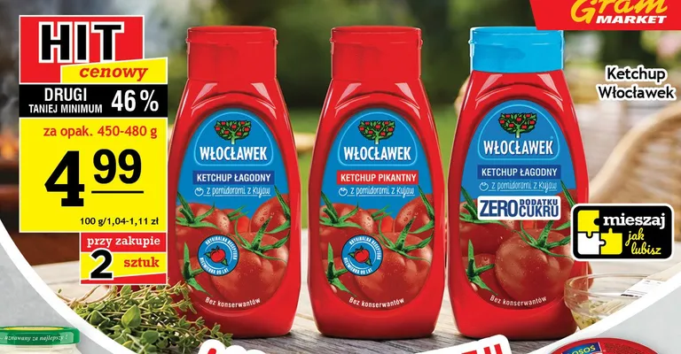 Ketchup łagodny Włocławek promocja w Gram Market