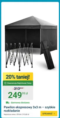 Pawilon ekspresowy 3x3m szybkie rozkładanie promocja w ERLI
