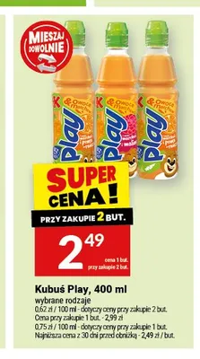 Napój Kubuś Play Marchew Jabłko 400 ml promocja w Twój Market