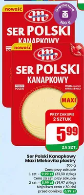 Ser Polski kanapkowy Maxi plastry promocja w Dino