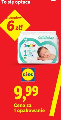 Pieluchy Lupilu Skin Care rozmiar 1 2-5kg promocja w Lidl