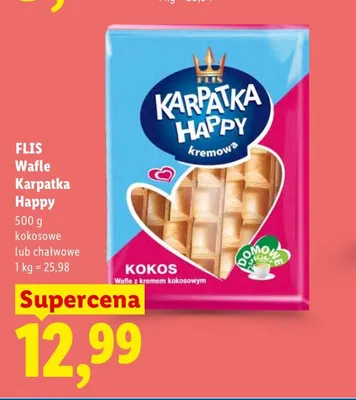 Wafle Karpatka Happy kokosowe Flis promocja w Lidl