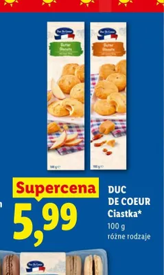Ciastka maślane z nadzieniem jabłkowym Duc De Coeur promocja w Lidl