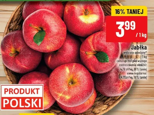 Jabłka wybrane odmiany promocja w POLOmarket
