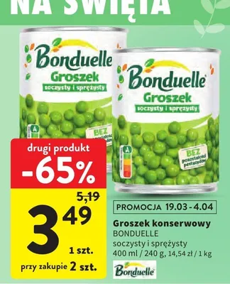 Groszek konserwowy soczysty i sprężysty promocja w Intermarche