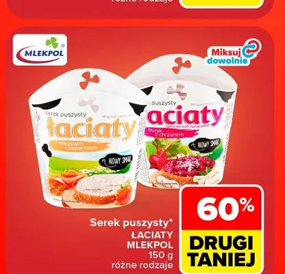 Serek puszysty burak z chrzanem Łaciaty promocja w Carrefour